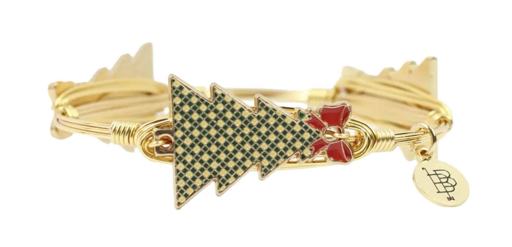 The Gingham Tree Bangle Bracelet - Green sold by Bourbon and Bowties