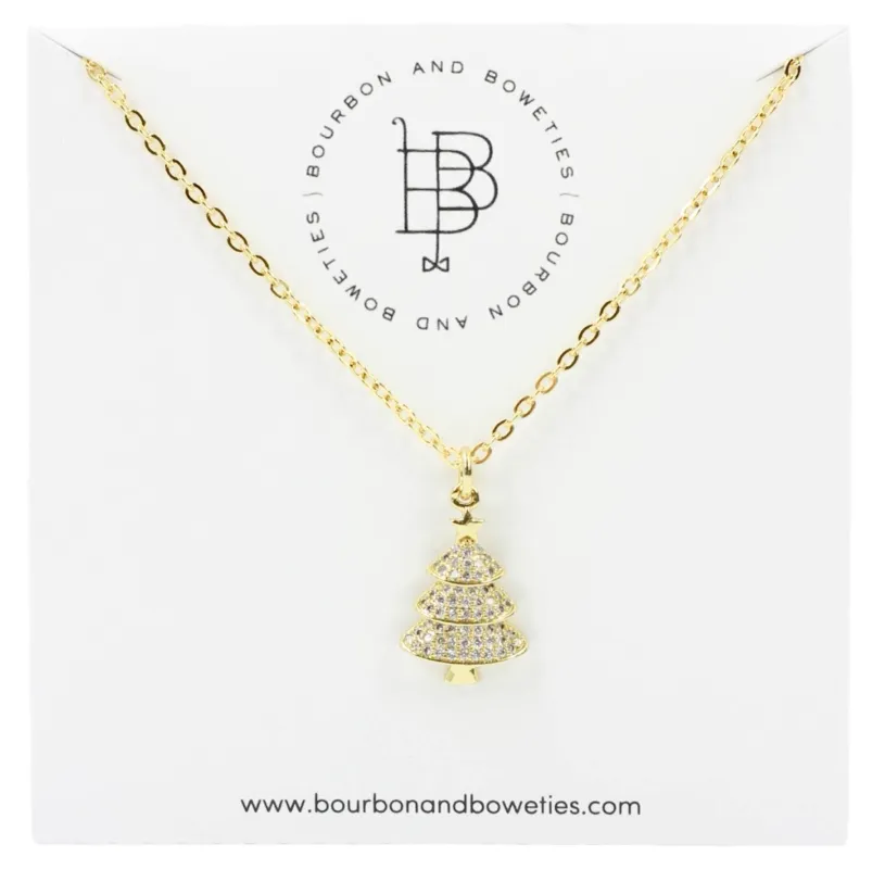 The Glam Christmas Tree Necklace sold by Bourbon and Bowties
