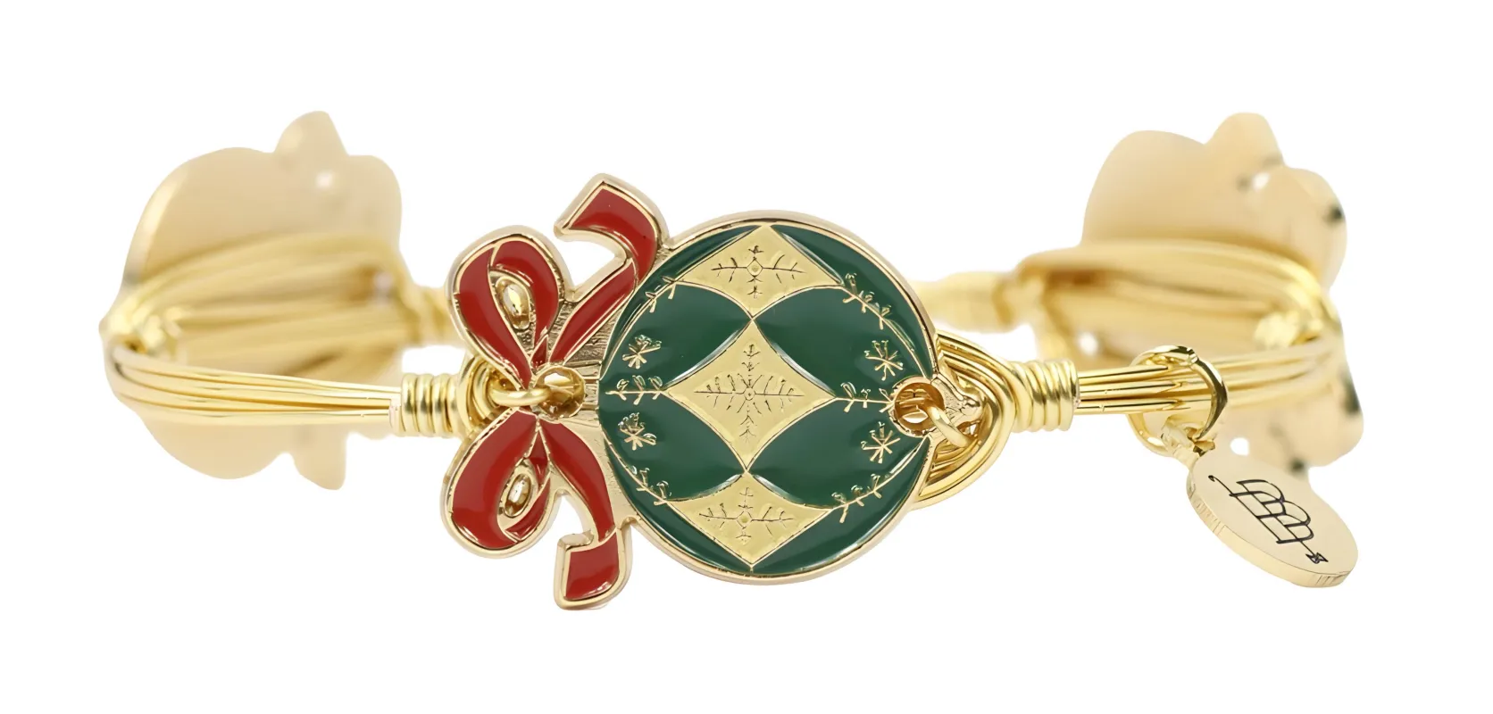 The Eloise Ornament Bangle Bracelet - Green sold by Bourbon and Bowties