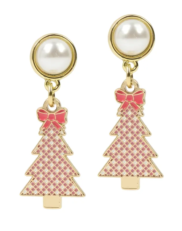 Pink Gingham Tree Earring sold by Bourbon and Bowties