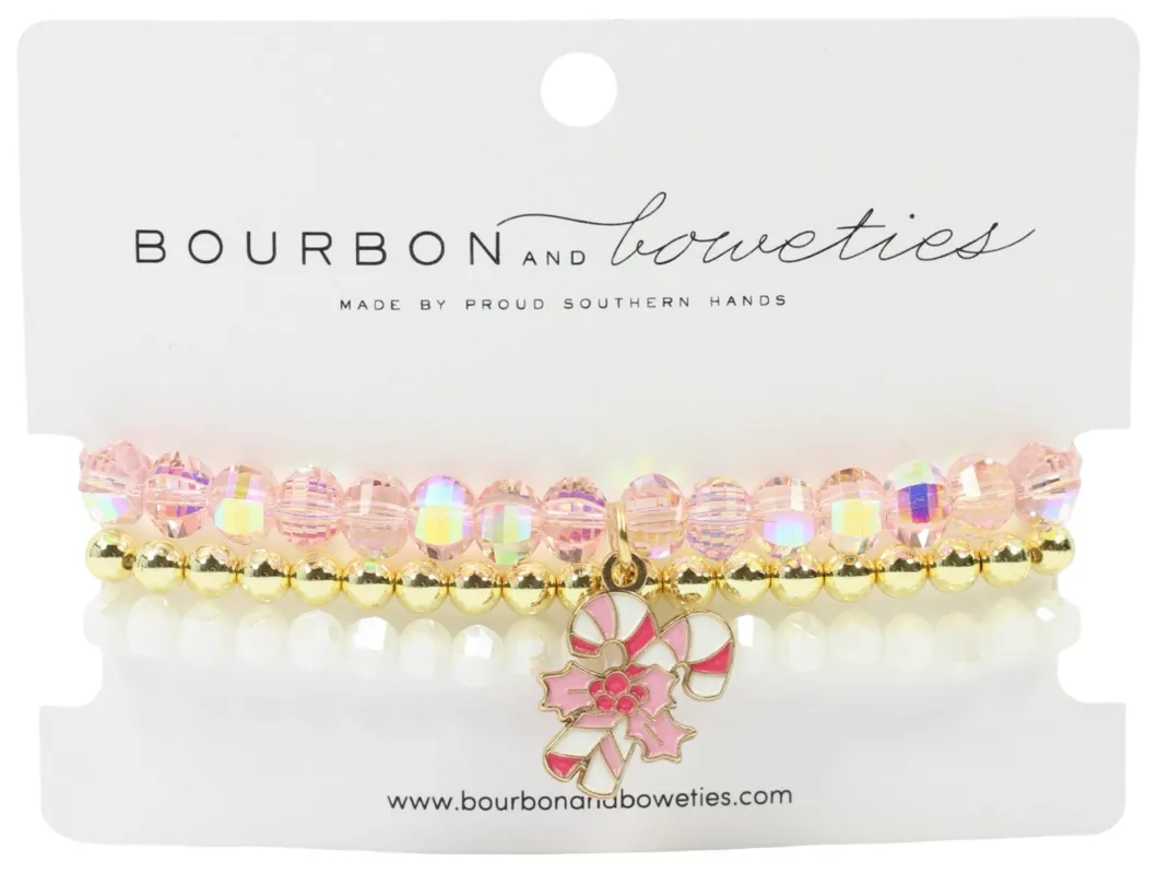 The Candy Cane Stretchy Stack - Pink sold by Bourbon and Bowties