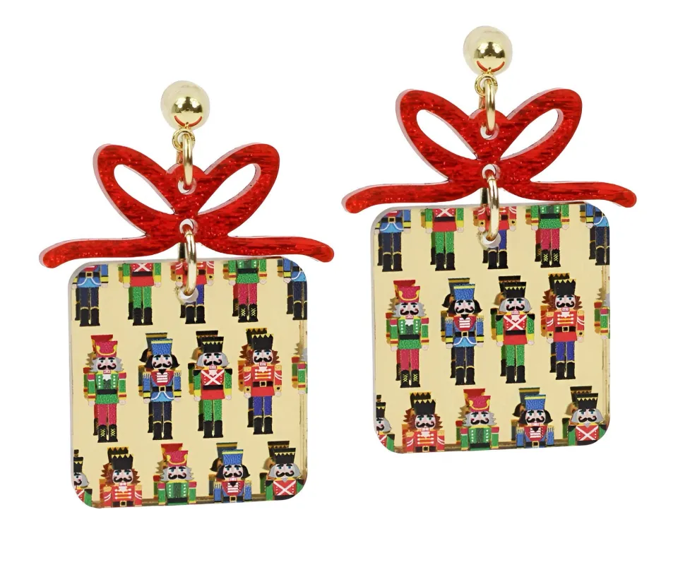 Nutcracker Present Earring sold by Bourbon and Bowties