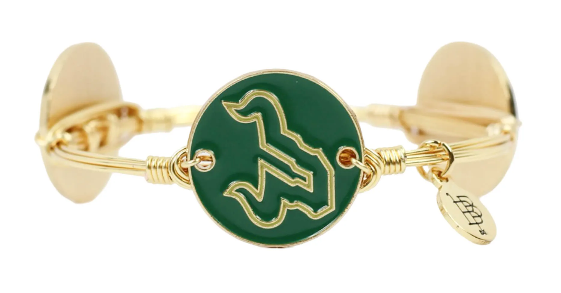 The USF Bulls Logo Coin Bangle Bracelet sold by Bourbon and Bowties