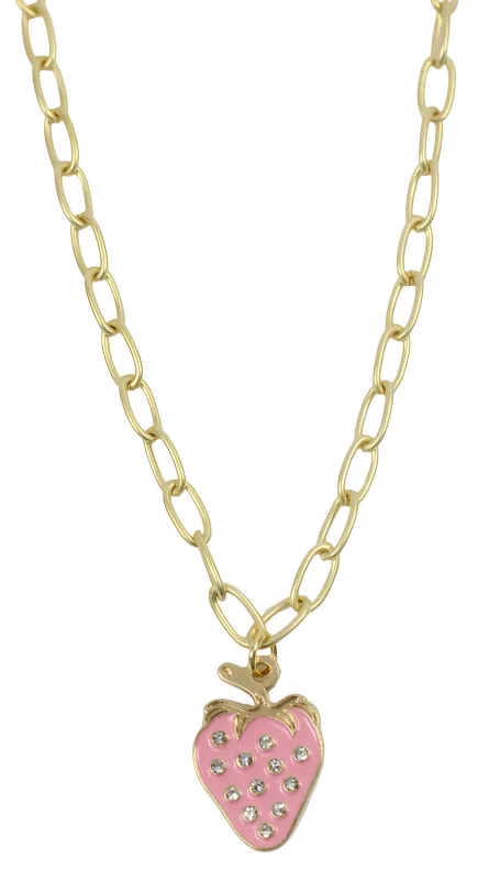 Pink Strawberry Necklace sold by Bourbon and Bowties