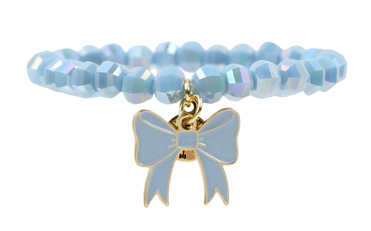 Stacker Stretch Bracelet - Periwinkle Bow sold by Bourbon and Bowties