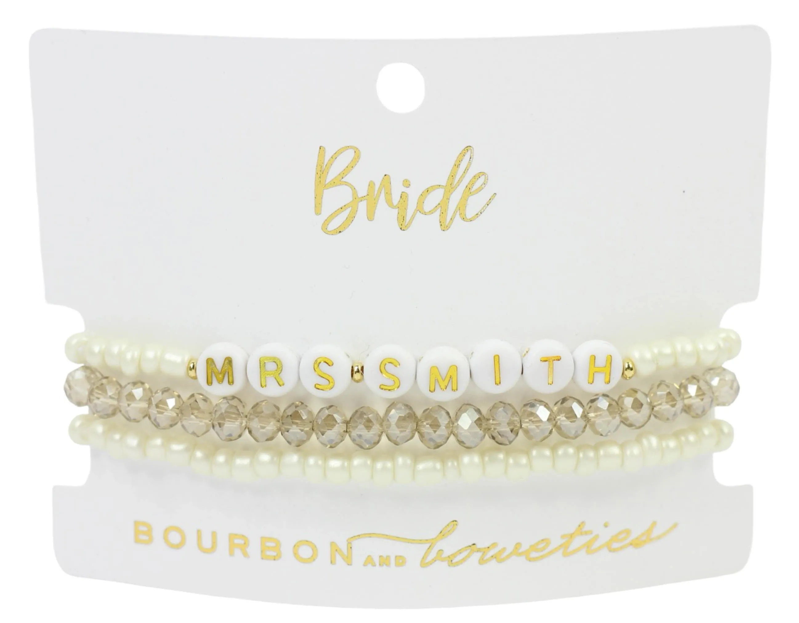Custom Bride Stretch Stack sold by Bourbon and Bowties