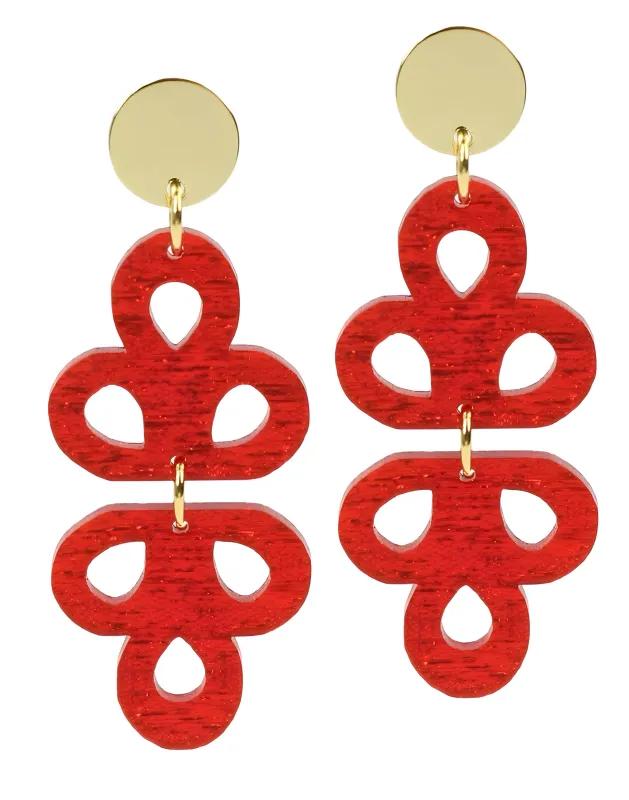 The Pippa Earring - Red sold by Bourbon and Bowties