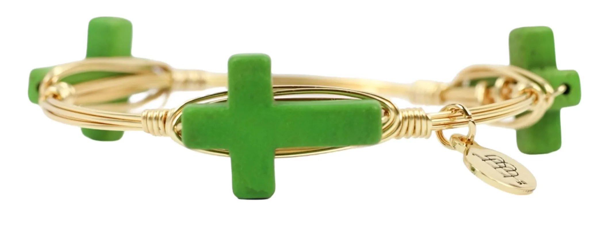 The Etta Bangle Bracelet - Green made by Bourbon and Bowties