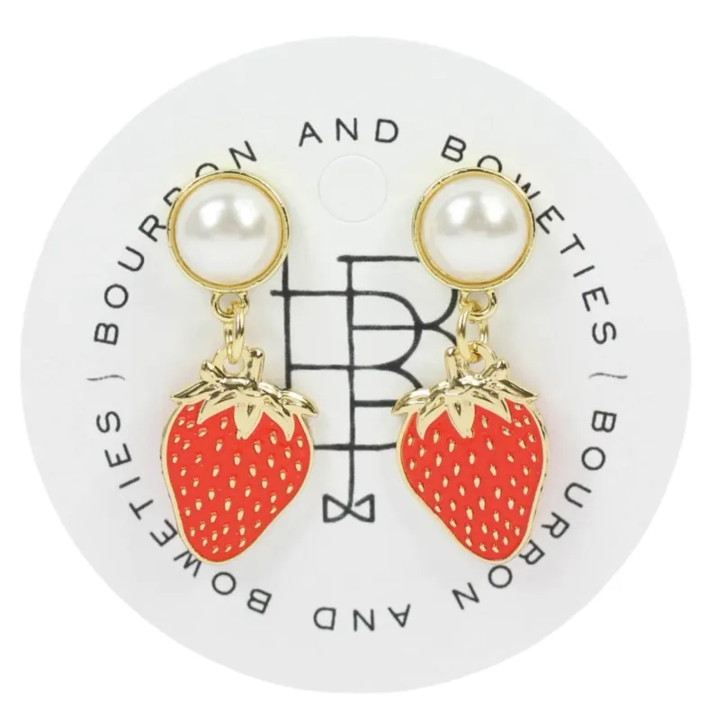 Sun-Kissed Strawberry Earring made by Bourbon and Bowties