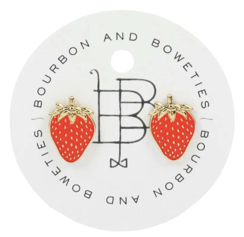 Strawberry Stud Earring - Sun-Kissed Red sold by Bourbon and Bowties