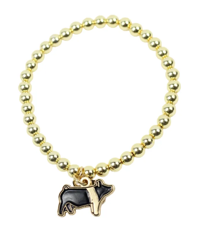 Stacker Stretch Bracelet - Show Swine made by Bourbon and Bowties