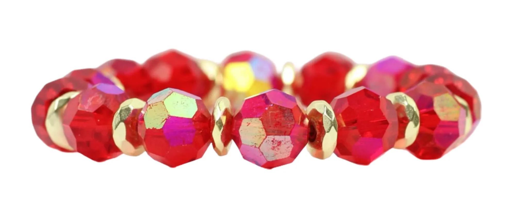 Shelby Stretch Bracelet - Red Sparkle made by Bourbon and Bowties