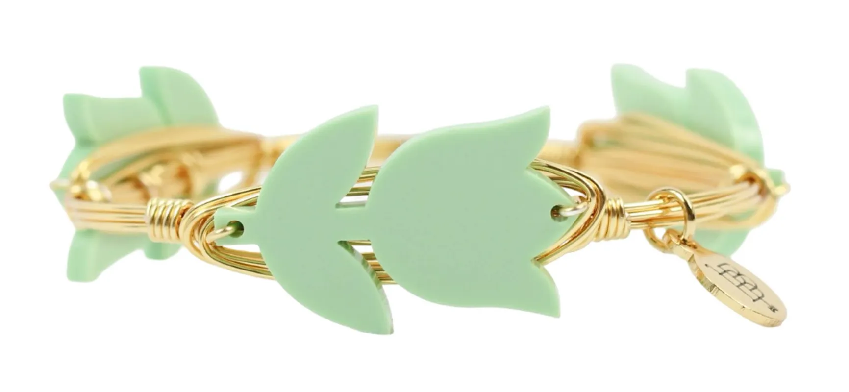 Tulip Bangle Bracelet - Spring Green made by Bourbon and Bowties