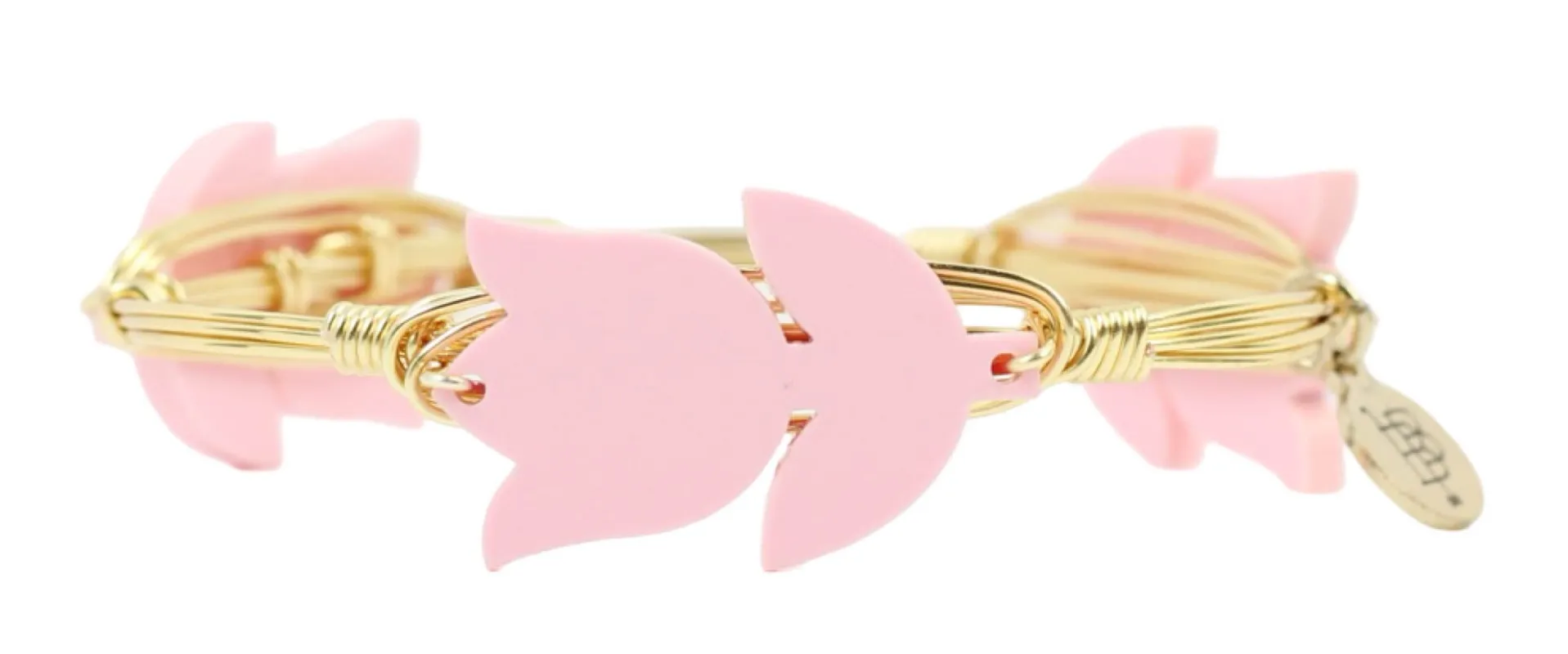 Tulip Bangle Bracelet - Pastel Pink made by Bourbon and Bowties