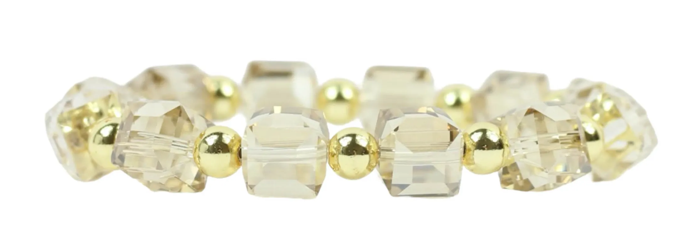 Shelby Stretch Bracelet - Champagne Square made by Bourbon and Bowties