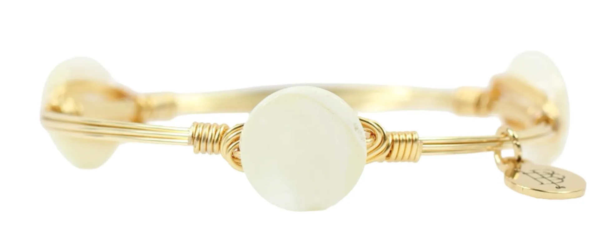Mother of Pearl Bangle Bracelet made by Bourbon and Bowties