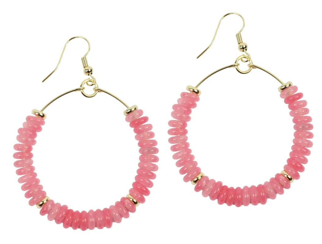 The Chloe Earring - Strawberry Pink made by Bourbon and Bowties