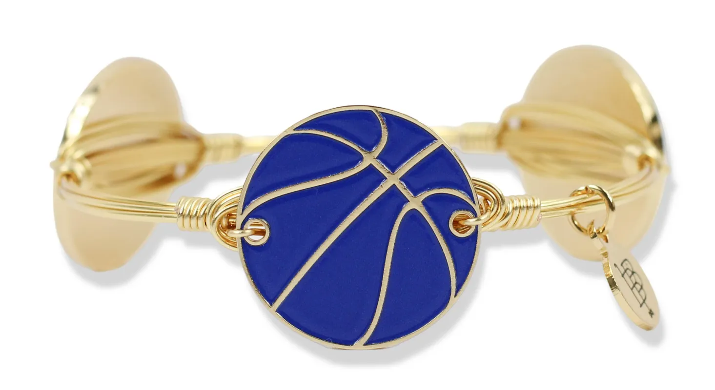 The Basketball Bangle Bracelet - Blue made by Bourbon and Bowties