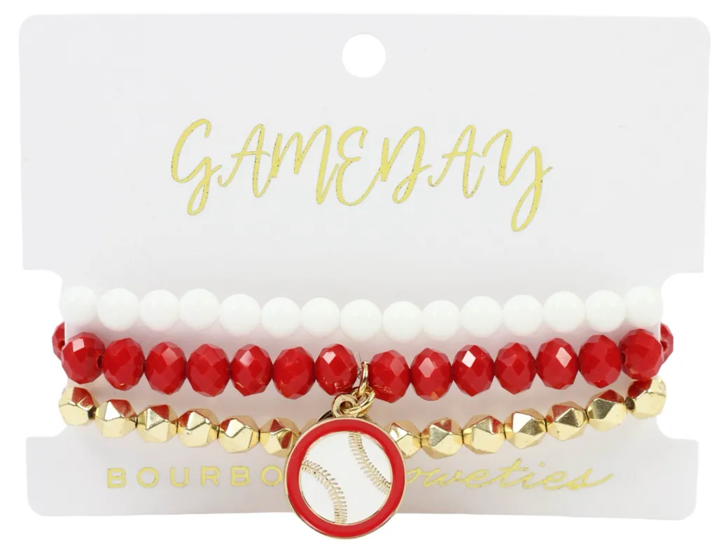 Baseball Stretchy Stack - Red made by Bourbon and Bowties