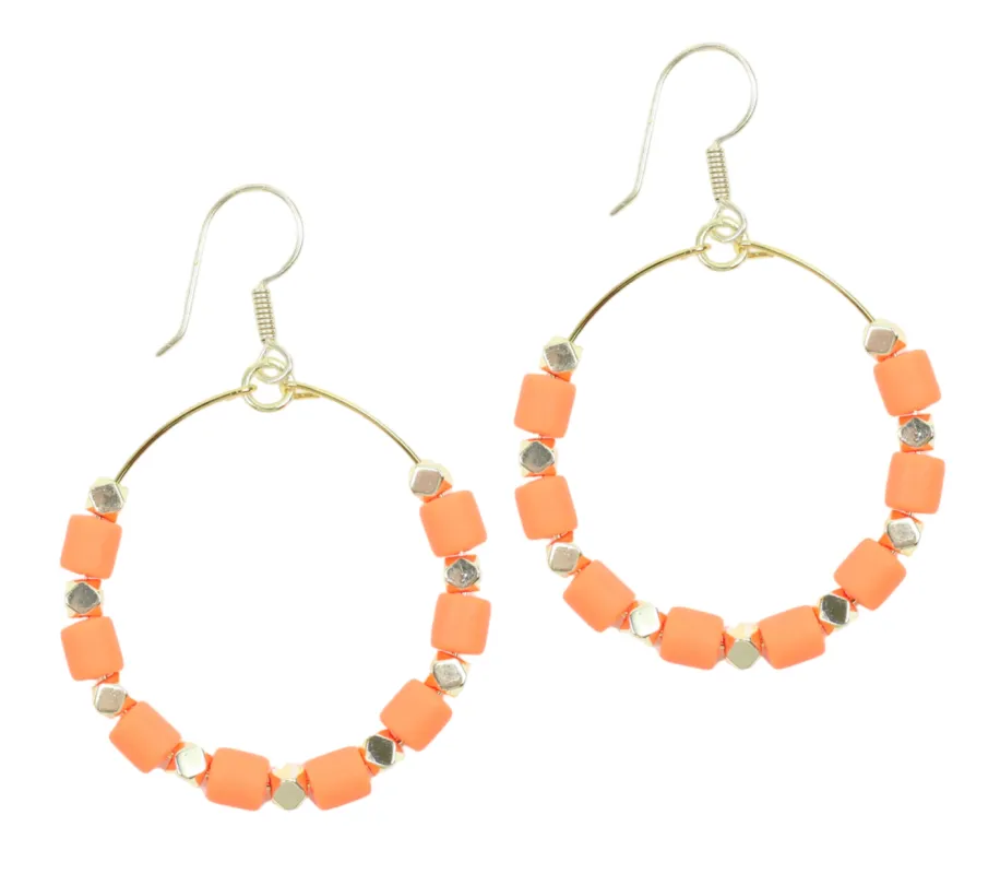 The Chloe Earring - Neon Orange made by Bourbon and Bowties