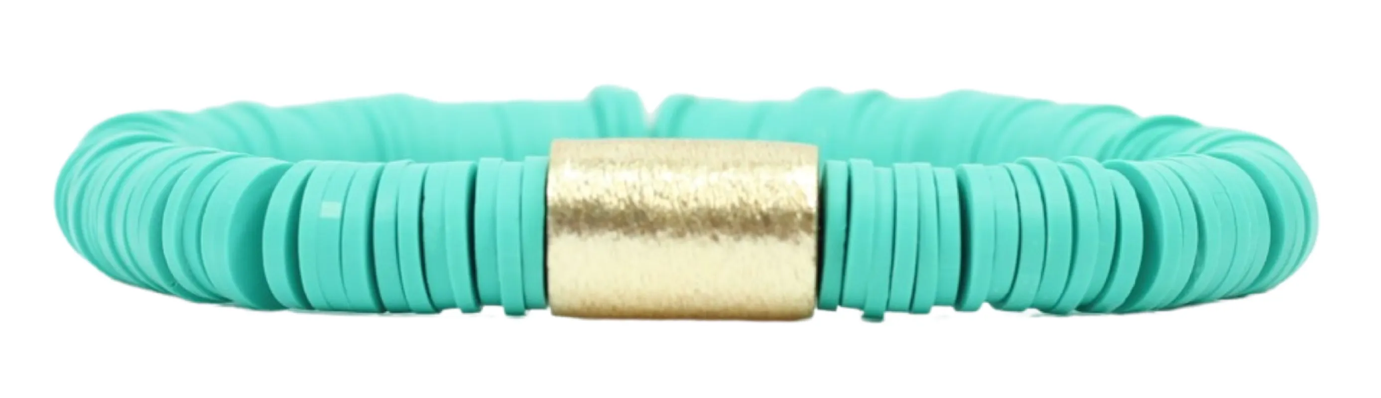 Shelby Vinyl Stretch Bracelet - Teal made by Bourbon and Bowties