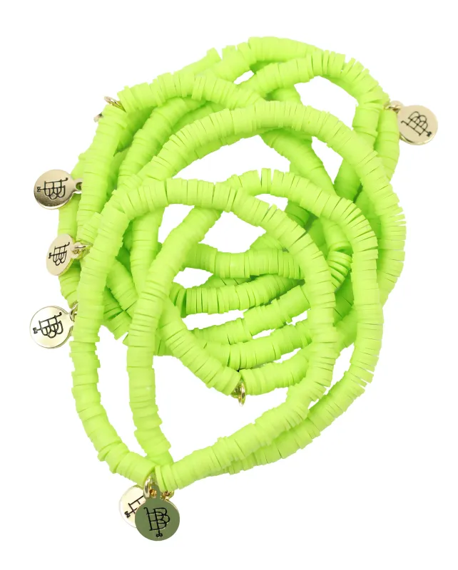 Stacker Stretch Bracelet - Lime Vinyl made by Bourbon and Bowties