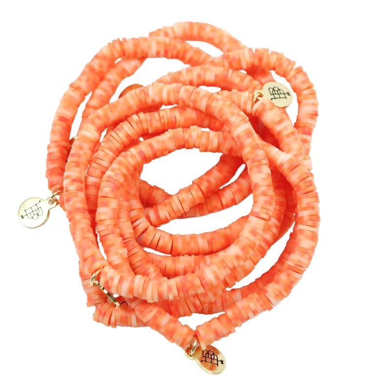 Stacker Stretch Bracelet - Orange Crush Vinyl made by Bourbon and Bowties