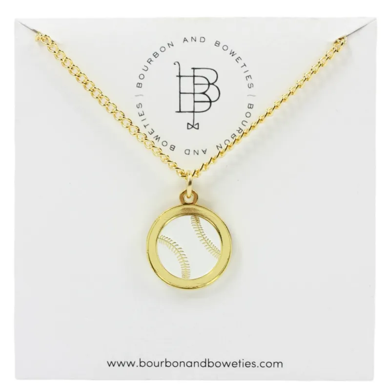 The Baseball Necklace made by Bourbon and Bowties