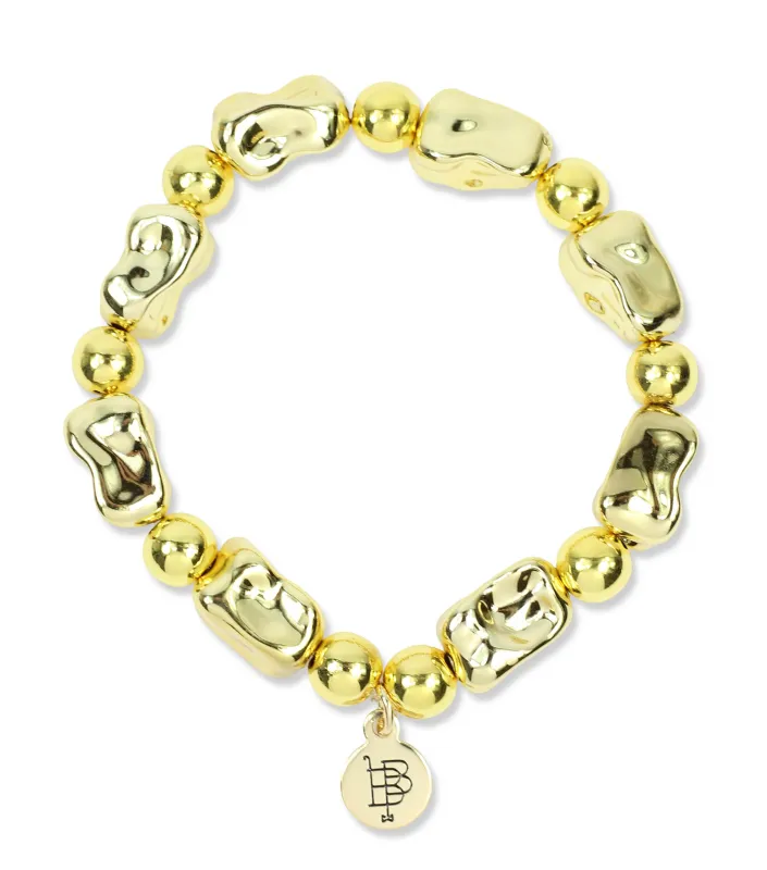 Shelby Stretch Bracelet - Gold Rocks made by Bourbon and Bowties