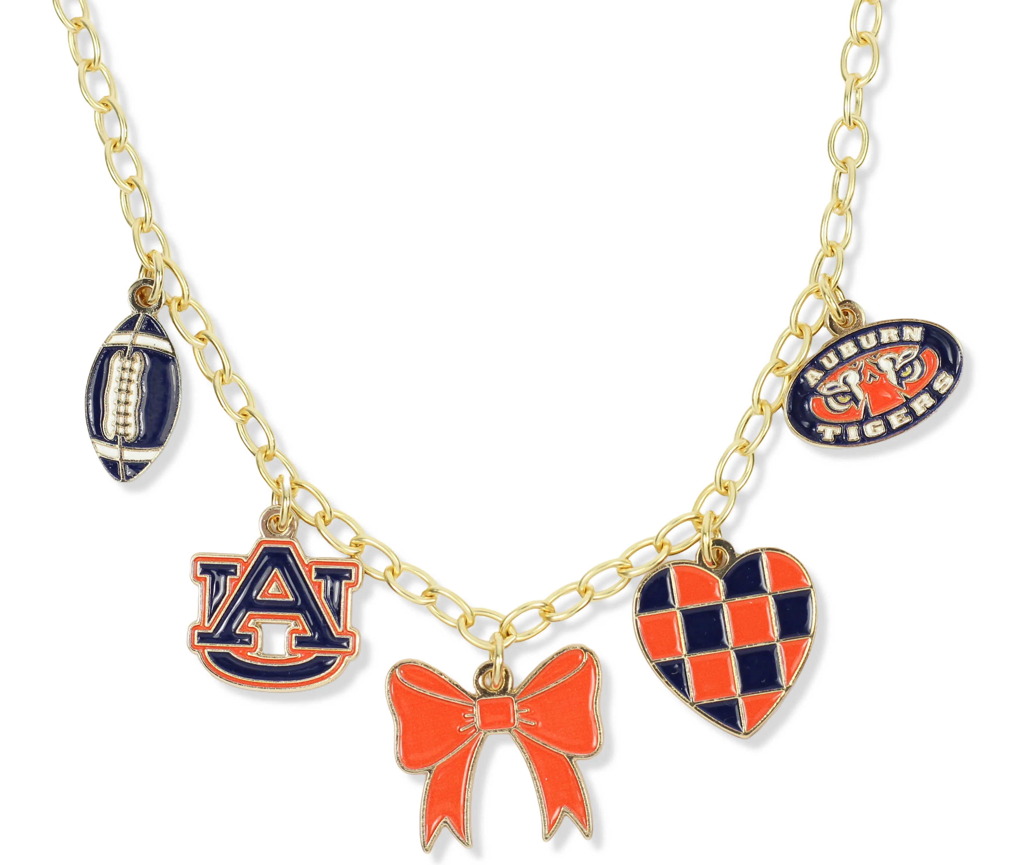 Gameday Charm Necklace - Auburn Tigers sold by Bourbon and Bowties