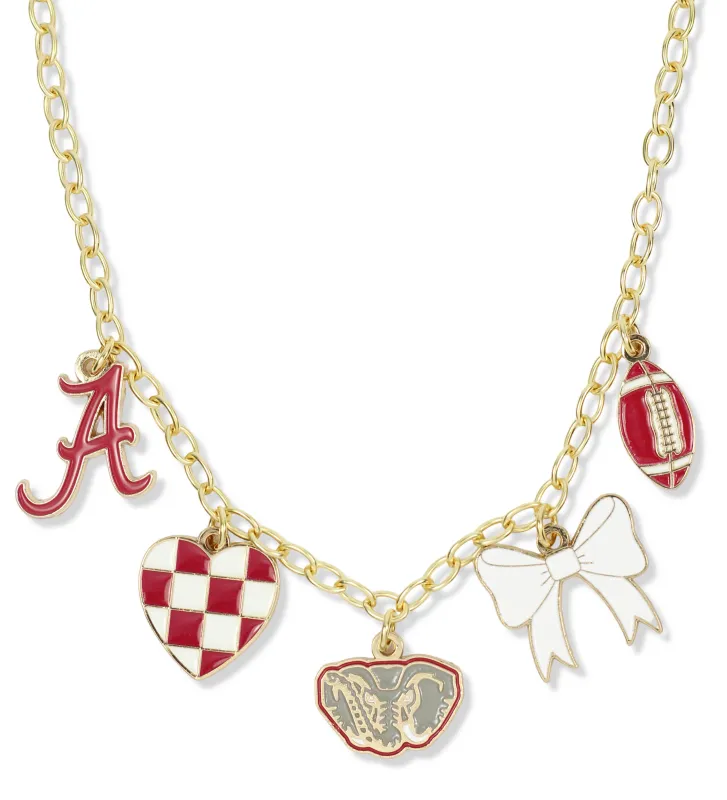 Gameday Charm Necklace - Alabama Crimson Tide made by Bourbon and Bowties