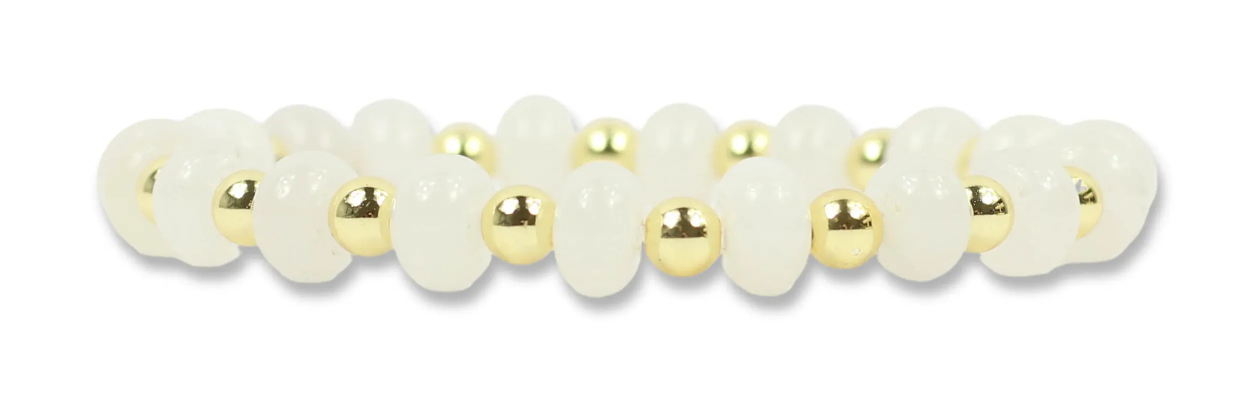 Annie Stretch Bracelet - Clear White made by Bourbon and Bowties