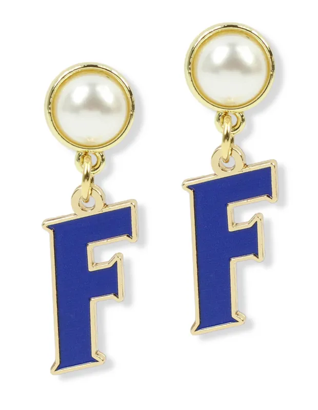 Florida Gators Initial Earring - Blue made by Bourbon and Bowties