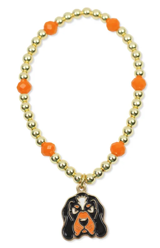 Lexi Stretch Bracelet - Tennessee Orange with Smokey made by Bourbon and Bowties