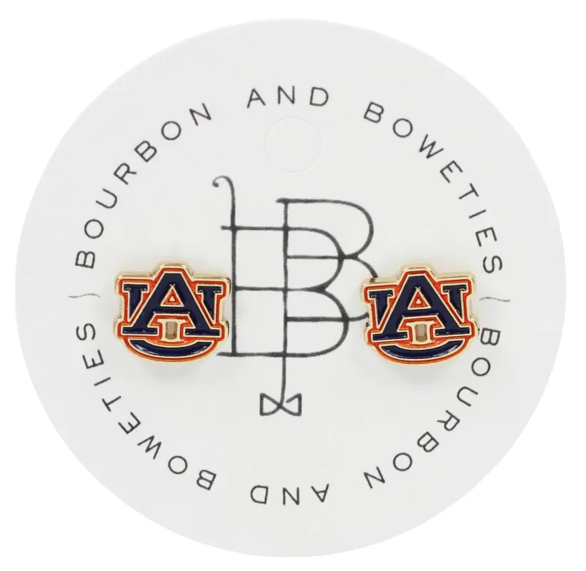 Auburn University Logo Stud Earring made by Bourbon and Bowties