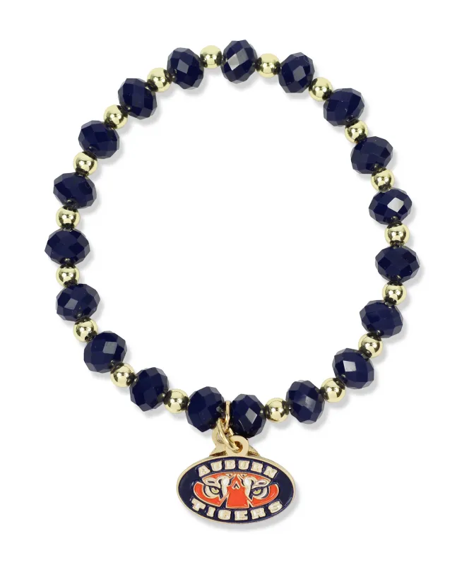 Annie Stretch Bracelet - Auburn Tigers Logo made by Bourbon and Bowties