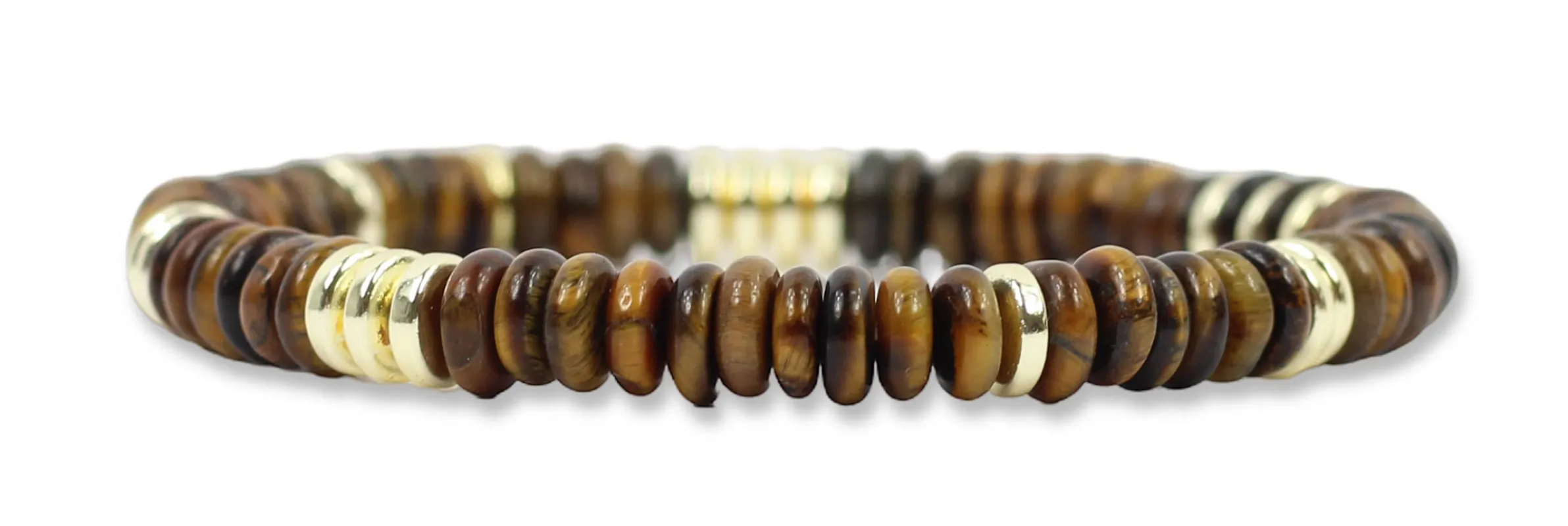 Annie Stretch Bracelet - Tigers Eye Slice made by Bourbon and Bowties
