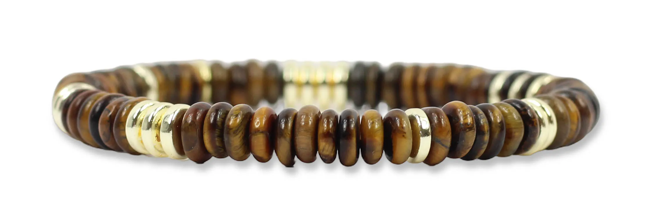 Annie Stretch Bracelet - Tigers Eye Slice sold by Bourbon and Bowties