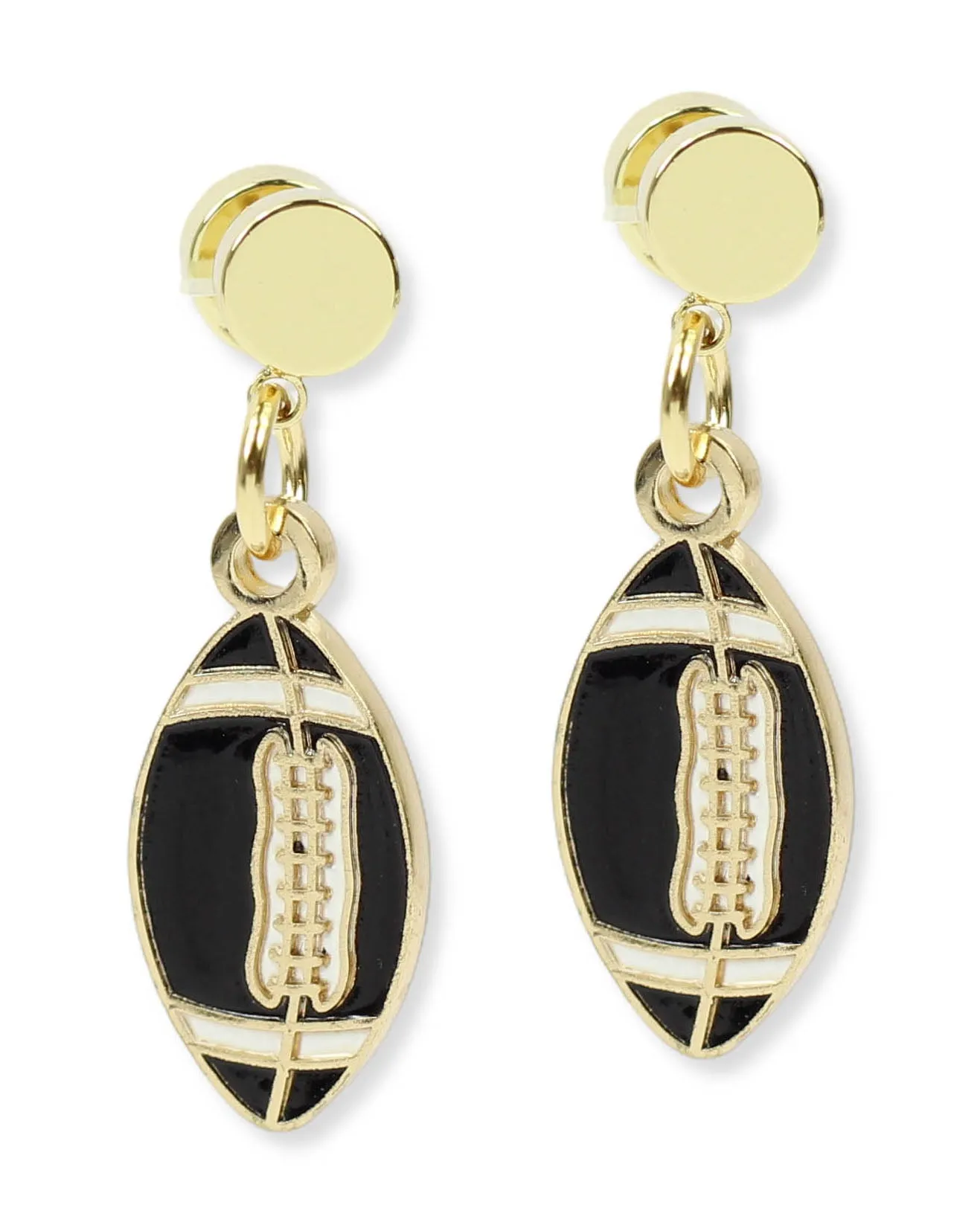 The Football Earring - Black sold by Bourbon and Bowties