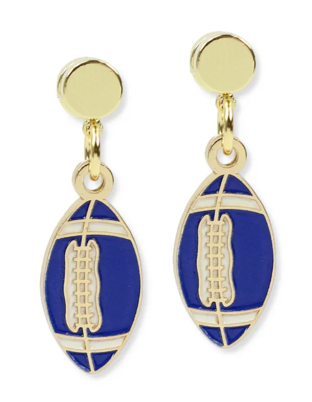 The Football Earring - Royal Blue made by Bourbon and Bowties