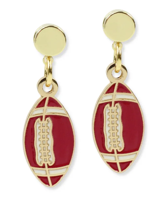 The Football Earring - Crimson made by Bourbon and Bowties