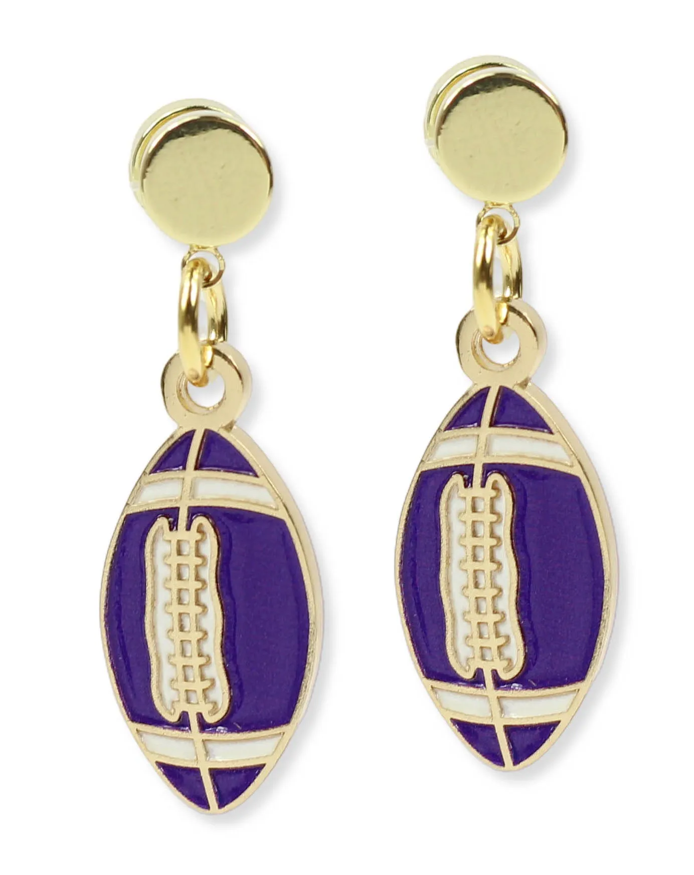 The Football Earring - Purple sold by Bourbon and Bowties