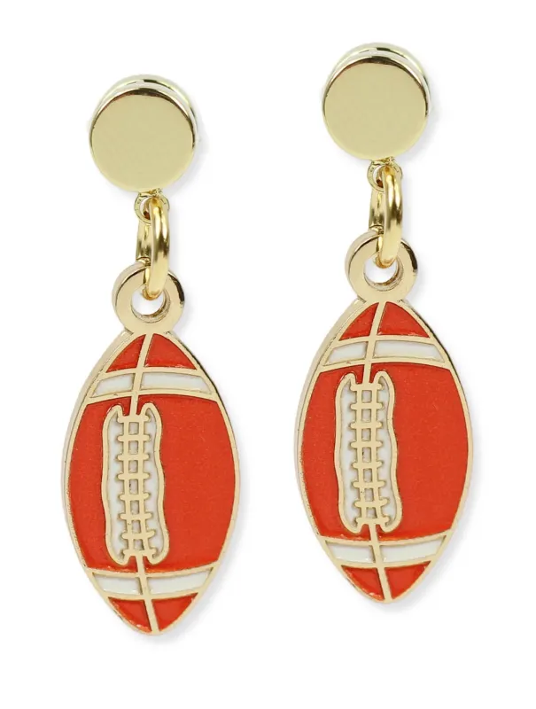 The Football Earring - Orange made by Bourbon and Bowties