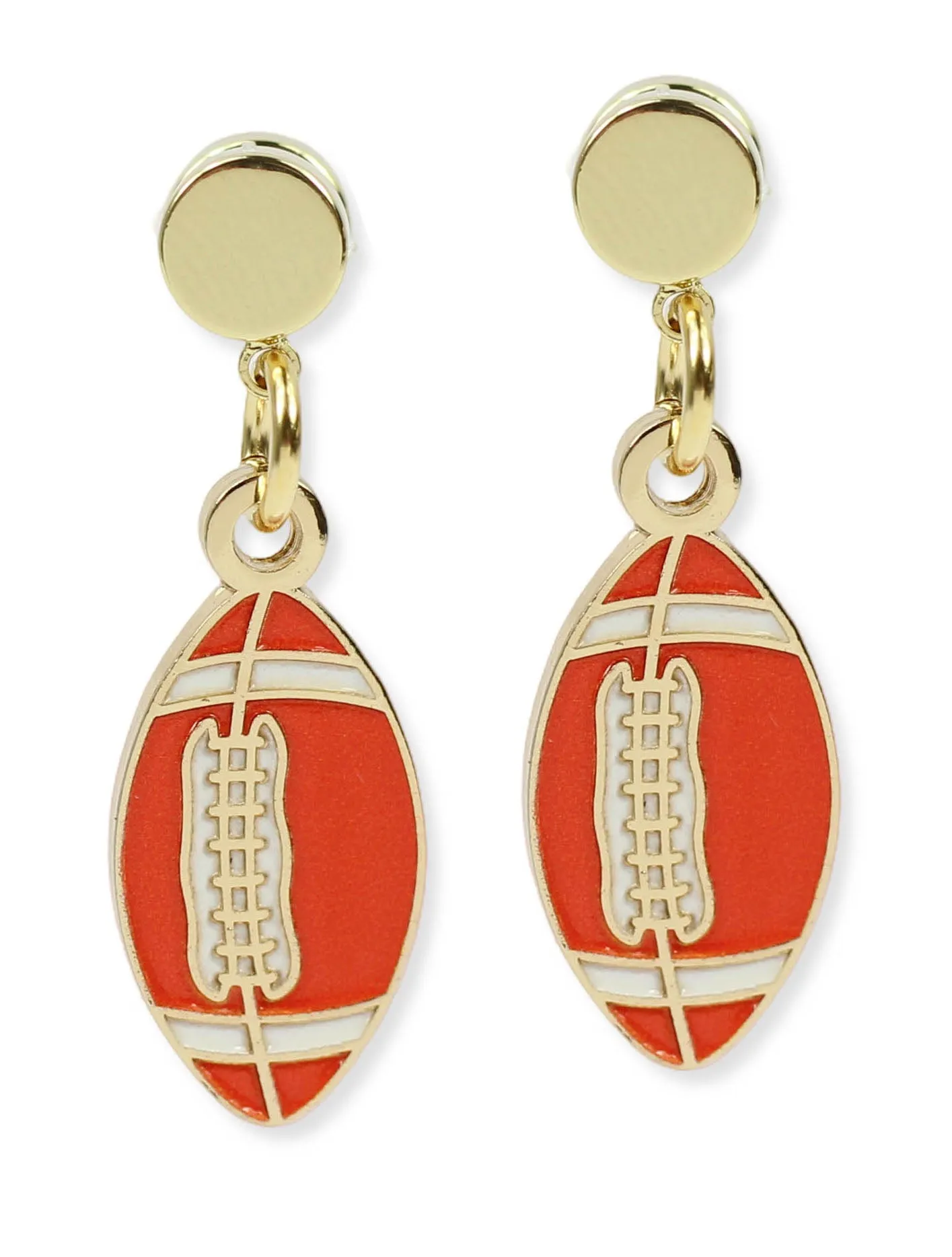 The Football Earring - Orange sold by Bourbon and Bowties