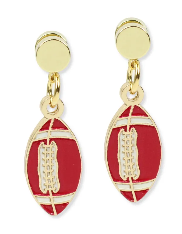 The Football Earring - Red made by Bourbon and Bowties