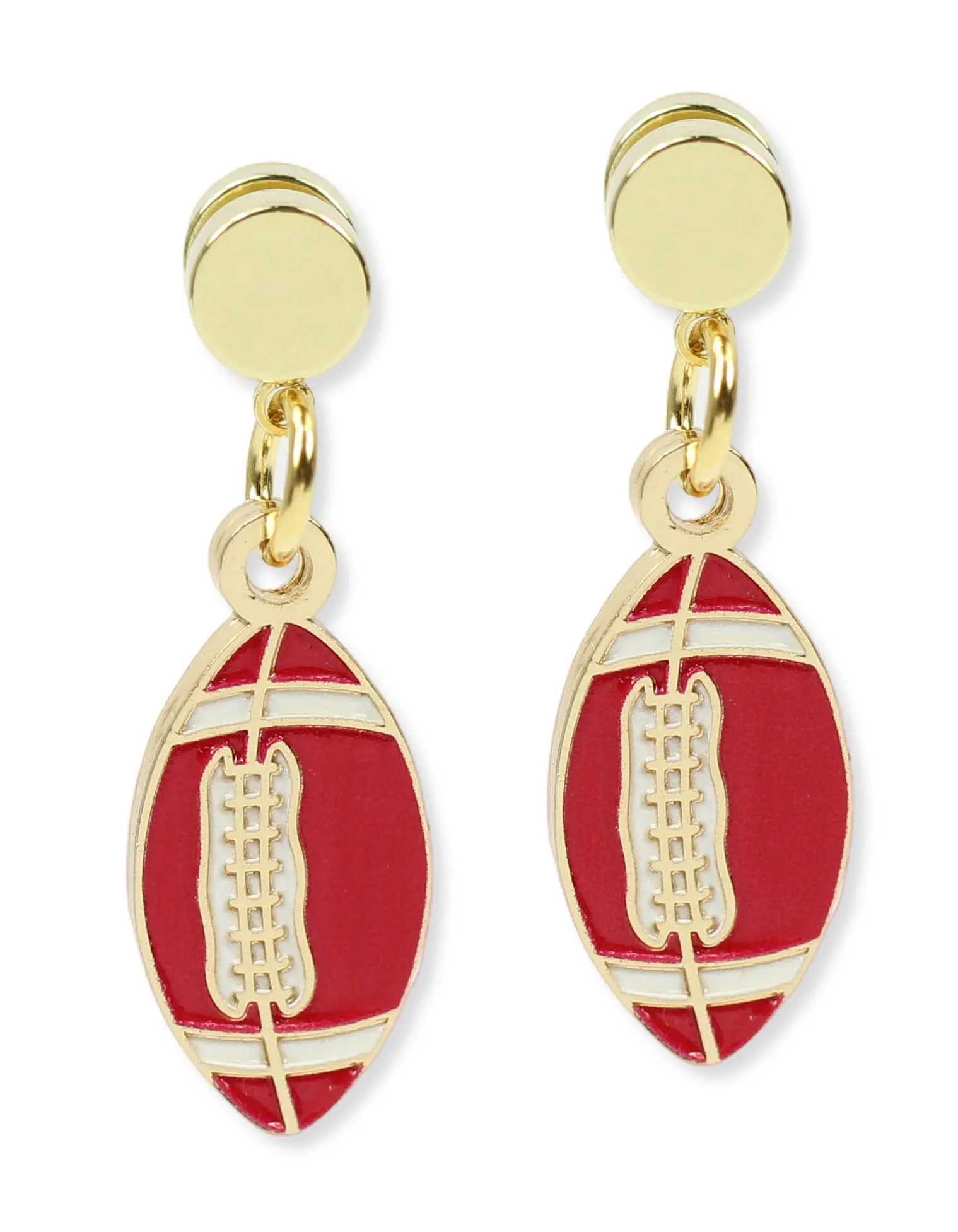 The Football Earring - Red sold by Bourbon and Bowties