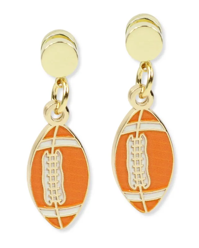 The Football Earring - Tennessee Orange made by Bourbon and Bowties