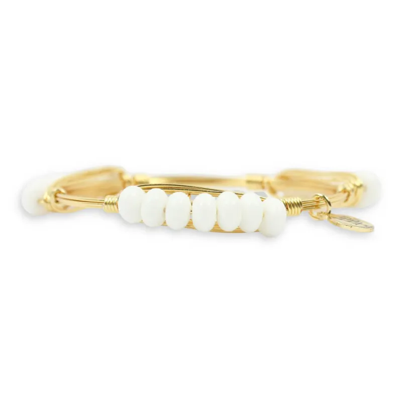 The True White Millie Bangle Bracelet made by Bourbon and Bowties