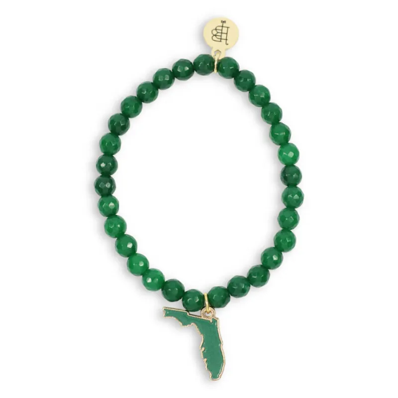 Stacker Stretch Bracelet - Green Florida made by Bourbon and Bowties