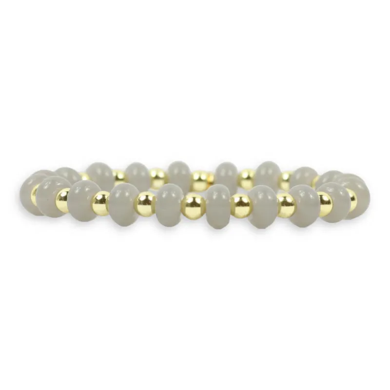 Annie Stretch Bracelet - Grey made by Bourbon and Bowties